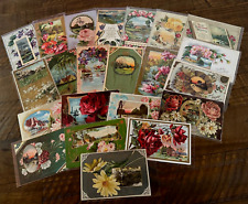 ~Lot of 23 Vintage~Flowers & Scenes~ Floral Greetings Postcards-in sleeves-h694 picture