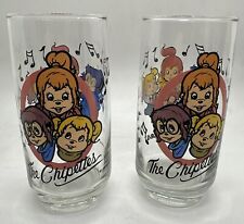 Vintage 1985 Alvin & The Chipmunks CHIPETTES 2 Drinking Glasses picture