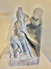 *RARE* Mid Century Chinese Elderly Man Wooden Carved 24