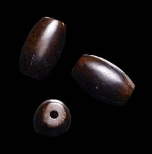CERTIFIED AUTHENTIC Ancient 2000 years Hellenistic Bead Black Brown Agate wCOA picture