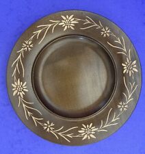 Vintage Walter Stahli Wooden Hand Carved Wall Plate 8” Switzerland SALE picture