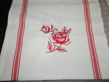 embrodered dish towels RED set with stripes picture