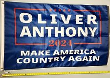 Oliver Anthony FLAG FREE USA SHIP Bl Country Music Wallen Combs America Sign 3x5 picture