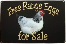 Farm Fresh Free Range Eggs for Sale-Funny Tin Metal Signs Home Décor 8x12 picture