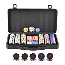 VEVOR 300-Piece Poker Chip Set with Case Texas Holdem Cards 14g Casino Chips picture