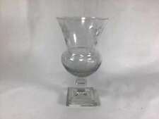 Antique Circa 19th Century Bohemian Style Medicis Crystal Etching Glass Vase 1pc picture