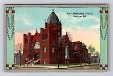 Decatur, IL-Illinois, First Methodist Church Antique c1912, Vintage Postcard picture