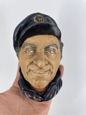 Handmade Chalkware Head Sailor Captain Man Smiling Hand Painted picture