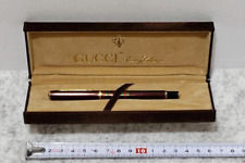 GUCCI Sherry Line Metalic Brown Cap type Ballpoint Pen (Blue ink) wz/Box Vintage picture