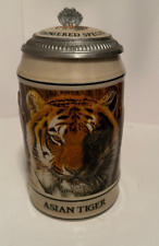 1989 Budweiser Ceramic Endangered Species Asian Tiger Beer Stein Mug picture