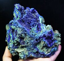 3.2lb Natural Glittering Azurite Malachite Quartz Crystal Geode Mineral Specimen picture