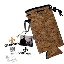 Queork Brown Cork Bottle Koozie With Attached Carabiner Clip Key Ring Brand New picture