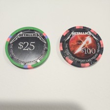 Metallica $100 & $25 Casino Chip Set from Las Vegas RARE Limited Edition  picture