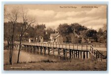 c1910's A View Of The Old Toll Bridge Jefferson Wisconsin WI Antique Postcard picture