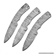 Lot Of 3 Custom Damascus Steel Blank Blades For Skinner Knives picture