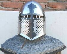 New Hand-Forged Templar VIKING HELMET Chain mail~ Norse/medieval/dark age armor picture
