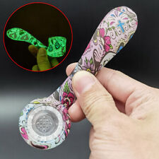 4.5” Unbreakable Smoking Pipes Glows in the dark Hand Pipe Art Printed Bubbler picture