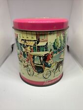 Adorable Vintage Rosemarie De Paris Candy Tin, Horse Drawn Carriage, City Scene picture