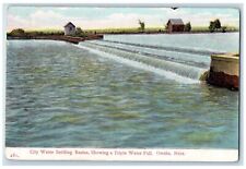 1909 City Water Settling Basins Showing A Triple Water Fall Omaha NE Postcard picture