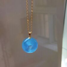 15*9mm Natural Blue Aquamarine Gemstone Translucent Carving Pendant AAA picture