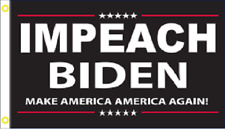 6X10 Ft IMPEACH BIDEN BLACK FLAG with Grommet - 100D Polyester FABRIC HUGE FLAG picture