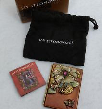 Jay Strongwater Folding Travel Frame Enamel Swarovski Crystals Floral Butterfly picture