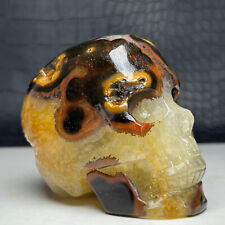 338g Natural Crystal Specimen. Geode agate. Hand-carved. Exquisite Skull.GIFT.WL picture