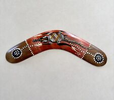 Vintage Hand Painted Australian Aboriginal Art Boomerang 10