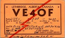 Vtg Ham Radio CB Amateur QSL QSO Card Postcard CANADA LETHBRIDGE ALTA VE3AT 1934 picture