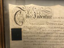 1771 Indenture Document Sealed Framed Glass - Joseph Freeman/Richard Constable picture