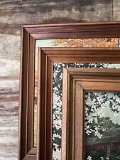Vintage R. Batchelder Kay Dee 100% Pure Linen MCM Deep Wood Frame Lot 16x16 picture