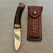 Vintage Browning Knife 3018F1 Made In Japan With Handmade Sheath   picture