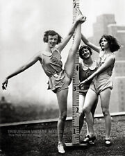 Vintage 1931 Photo of Three Cute Girls Stretching on New York City Rooftop picture