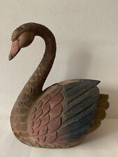 Vintage wood hand carved goose folk art figure picture