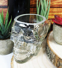 Ebros Skeleton Skull Glass Bowl Drink Stationery Office Holder Figurine Statue picture
