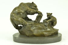 Bronze Sculpture Museum Quality Classic Wildlife Artwork Bear Family Cub DEAL picture