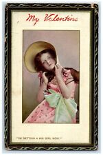 c1910's Valentine I'm Getting A Big Girl Now Oil City PA Tuck's Antique Postcard picture