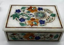 Buy Handmade Floral Inlay Marble Storage Box Pietradura Art Masterpiece 4