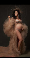 Dark champagne maternity robe picture