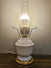 Vintage Working Milk Glass Hurricane Lamp With turn key switch picture