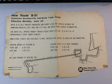 NEW ROUTE B51 DOWNTOWN BROOKLYN CITY HALL WORLD TRADE CENTER MANHATTAN PRIMITIVE picture
