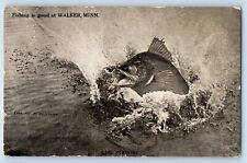 Walker Minnesota MN Postcard Good Morning Fishing Good Exaggerated c1910 Vintage picture