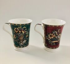 Dunoon Coffee Cups Cremona Umberto Banchelli Green & Red Fine Bone China England picture