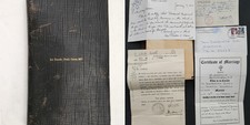 WWI WWII hancock nh NAVY CAPT FRED CERES MD Military Papers Wallet Obit Letters  picture