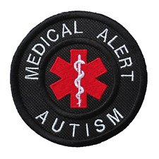 Medical Alert Black - Autism Embroidered Patch Badge (A) picture