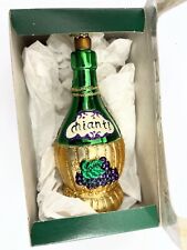 Merck Family Old World Christmas Glass Ornament Salute Chianti Bottle Wine picture