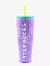 Starbucks Cold Cup Tumbler Cup Purple Bubble Emoji with Straw 24 oz, Summer 2022 picture