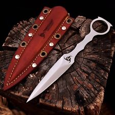 Throwing Knife Handmade Blank knife Tactical Throwing Knife, EDC, Leather Sheath picture