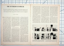 1971 The Synthesis of Speech J. L. Flanagan Bell Labs Article Vintage Ephemera picture