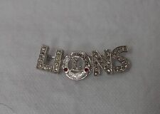Vintage Lions International Club Silvertone Pin with Rhinestones 1.5 inches long picture